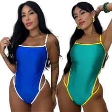 Body Feminino Cavado Alças Finas Verão Confortável Maiô Acetinado