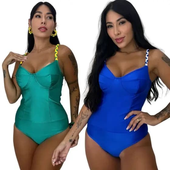 Body Feminino Trançado Acetinado Confortável Verão Maiô Básico