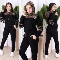 Conjunto Moletom Feminina Infantil Diversas cores com capuz