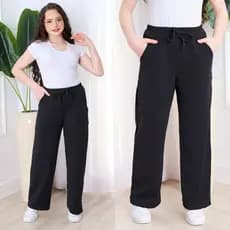 calça feminina infantil pantalona (6 ao 14)malha crepe