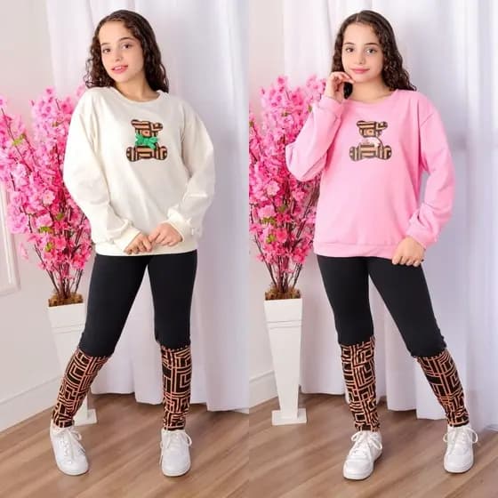 Conjunto Moletom Infantil Menina (4 ao 14) Estilo e Comforto