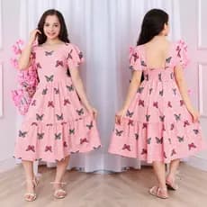 Vestido Infantil Juvenil  estampado de Borboletas Perfeito para qualquer  ocasiões