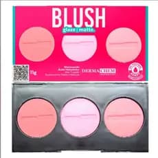 Paleta Trio de Blush Dermachem 11g – 3 Tons, Alta Pigmentação e Acabamento Natural