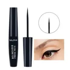 Delineador Líquido Preto Ruby Rose HB8406 – Traço Fino , Preciso e Alta Pigmentação