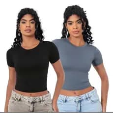 kit 2 blusa feminina baby look feminina blusinha feminina casual