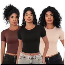 kit 3 blusa feminina baby look feminina blusinha feminina casual