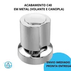 Kit Acabamento C40 Luxo P Registro Chuveiro 1/2 - 3/4 POL Metal Pressão Gaveta Banheiro (PADRÃO DECA)