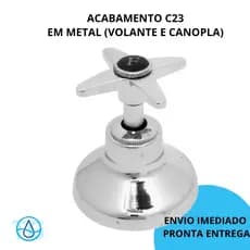 Kit De Acabamento C23 Registro Chuveiro 1/2 ou 3/4 Polegadas Metal Pressão Gaveta Padrão Deca Banheiro (PADRÃO DECA)