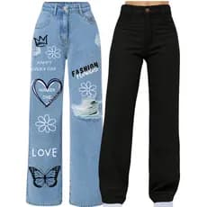 Calça jeans pantalona roupa infantil menina wide leg  8 aos 16 premium