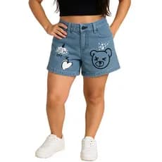 Short Jeans Estampado para Meninas Adolescentes – Estilo e Conforto