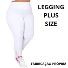 Calça LEGGING PLUS SIZE Branca Feminina, Academia, Uniformes, Medicina, Enfermagem, Dentista, Casual