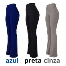 KIT 3X Calças FLARES Feminina Boca Sino Bailarina Legging, Suplex, Academia. Fitness, Social, Casual