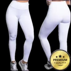 KIT DUAS Calças LEGGINGS Brancas Suplex Feminina, Cotton,Uniforme de Medicina e Enfermagem, Estética, Dentista, Medicina