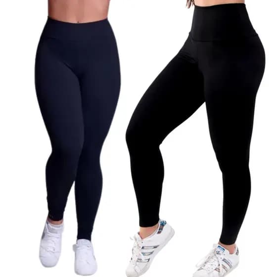 KIT DUAS Calças LEGGINGS Feminina Suplex ,Academia, Fitness Treino, Ioga, Empina Bumbum Cintura Alta