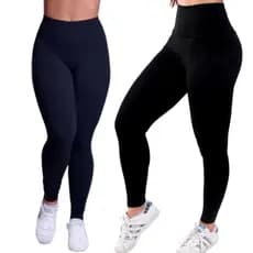 KIT DUAS Calças LEGGINGS Feminina Suplex ,Academia, Fitness Treino, Ioga, Empina Bumbum Cintura Alta