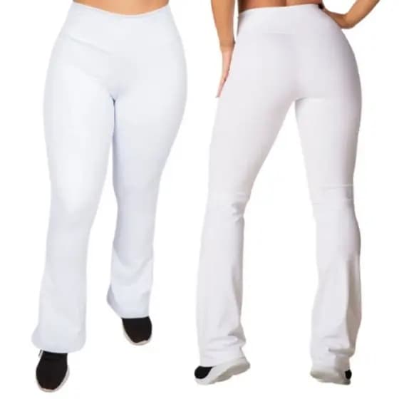 Calça Boca Sino Branca, FLARE, Bailarina, Academia, Enfermagem, Medicina, Fisioterapeutas, Dentistas