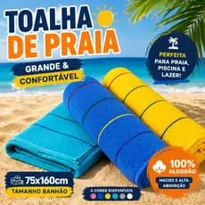 Toalha de Praia Banhão 75x160cm | 100% Algodão Macia e Absorvente | Toalha Grande para Praia e Piscina
