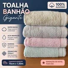 Toalha Banhão Ravena | Premium 75x150cm | 505g 100% Algodão – Macia e Alta Absorção