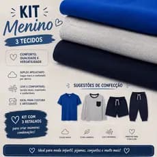 Kit Menino com Suplex Apeluciado + Malhas | Retalhos para Moda Infantil e Pijamas