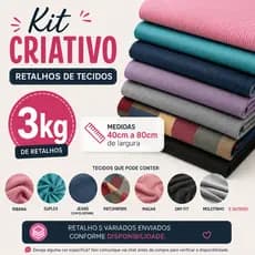 Kit Criativo - Retalhos Pequenos de Tecido Variados para Artesanato e Costura - 3kg
