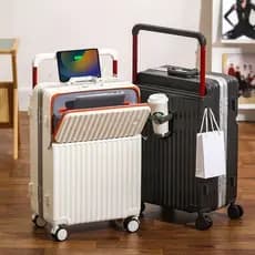 Novo Modelo 2026 de Mala Feminina de 24 e 20 Polegadas, Mala de Mão com Rodas Universais, Mala de Viagem Multifuncional