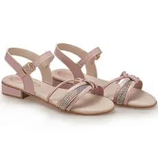Sandália Infantil Menina Casual Com Strass Super Macia e Confortável