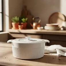 Cocotte em Porcelana Branca 22x10cm com 2.5litros Germer