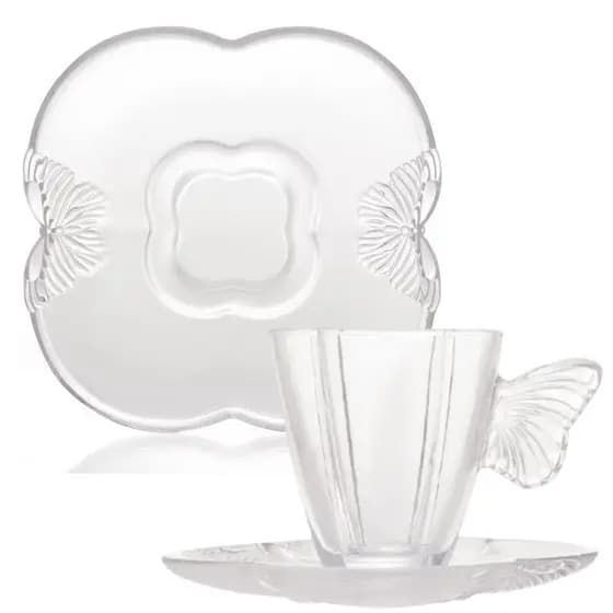 Xícara para Café de Vidro Butterfly 80ml  4un Wolff