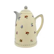 Garrafa Térmica Porcelana Nina Bege com Detalhes Prata  BTC