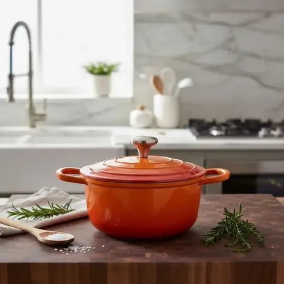 Panela Caçarola Laranja Cerâmica 28cm 7,0litros 4mm Chef Florença