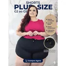 Shorts Bermuda Plus Size Feminina Canelada G2 ao G5 Cintura Alta Não Marca Super Confortável