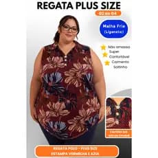 Regata Plus Size Feminina G2 ao G4 Não Amassa Caimento Solto Confortável Moda Fashion Promoção
