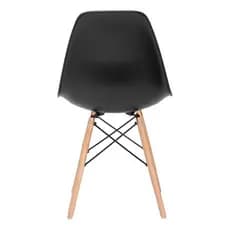 Cadeira Charles Eames Eiffel Wood Preto Para Escrivaninha Escritório Pés De Madeira