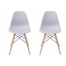 Kit 2 Cadeiras Charles Eames Eiffel Wood Design