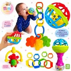 Mordedor para Bebe Sensorial Macio com Chocalho