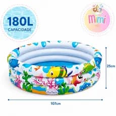 Piscina Infantil 28L - 90L - 118L - 180L Redonda Inflável Àgua