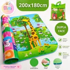 Tapete Infantil Interativo Dupla Face 120 x 180 x 0,05 e Tapete G 2,00 X 1,80M X 0,5MM