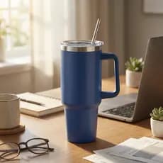 Garrafa Térmica Inox Parede Dupla 1200ml Tampa com Canudo Premium