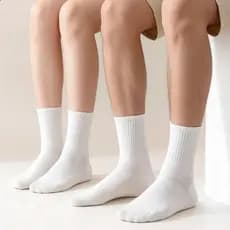 Kit Meia Cano Longo Branca Masculina Ou Feminina Básico Macio Confortável