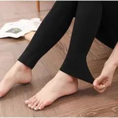 Meia Calça Fio 80 Preta Adulta Flanelada Sem Pé Térmica
