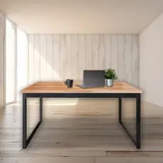 Mesa Escrivaninha Resistente Office Tampo Grosso Industrial 1,20m Canela/preto Mesa para Escritório