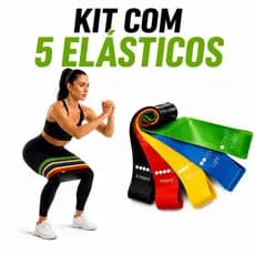 Kit 5 Elásticos para Exercícios Original Mini Band Elástico de Exercício Crossfit Fisioterapia