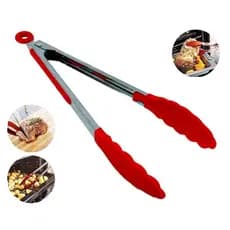 Pegador De Silicone e Inox Para Carne Churrasco Salada Cozinha