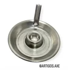 Castiçal para Vela Palito Único Aluminio Umbanda e Candomblé