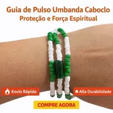 Guia de Pulso Umbanda Caboclo Verde e Branco Proteção Espiritual Pulseira Religiosa Axé