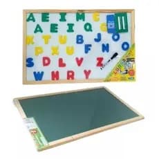 Quadro Lousa 40x60cm Infantil ABC 3x1 Magnetica Letras + Apagador + Giz+31 Letras em EVA Magnéticas