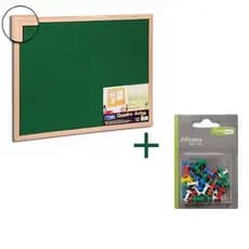 Quadro de feltro com moldura de madeira + 30 Alfinetes