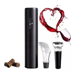 Kit Abridor De Vinho Automático Saca Rolhas Elétrico 4 Peças
