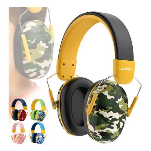 Abafador De Ruido Infantil  Autista Fone Tea Camuflado Verde