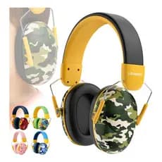 Abafador De Ruido Infantil  Autista Fone Tea Camuflado Verde